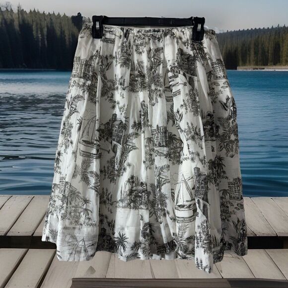 Chic Tommy Bahama Marceau Toile Skirt Beach Hawaii Vacation Boho Women’s Sz SP - Picture 3 of 6